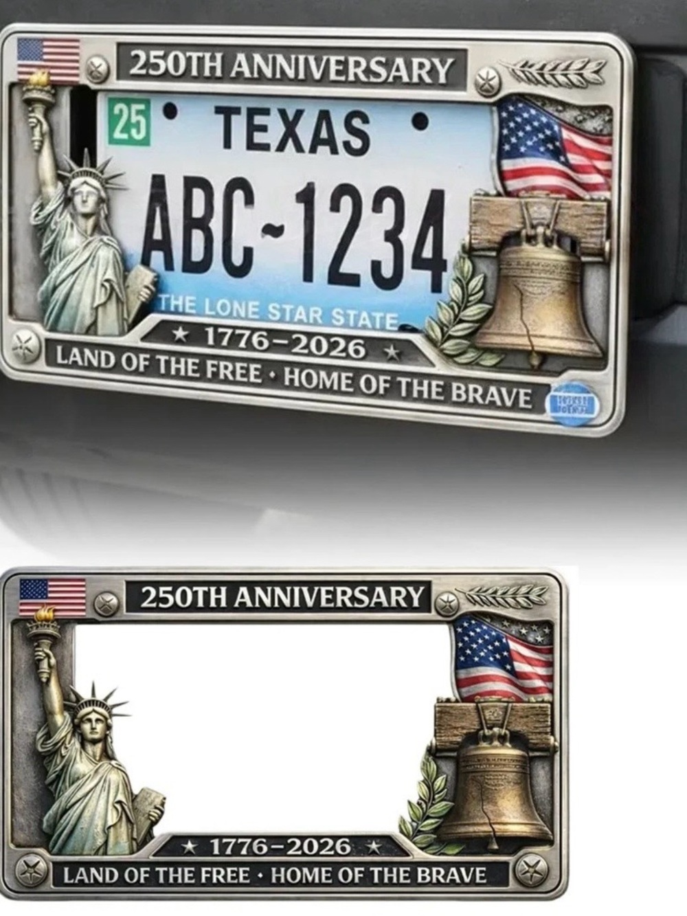 250TH ANNIVERSARY COMMEMORATIVE LICENSE PLATE FRAME